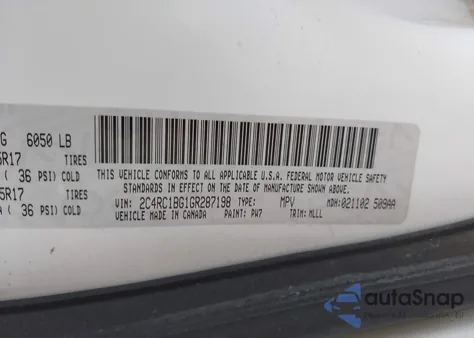 2016 Chrysler Town & Country Touring from USA, damaged, VIN 2C4RC1BG1GR287198